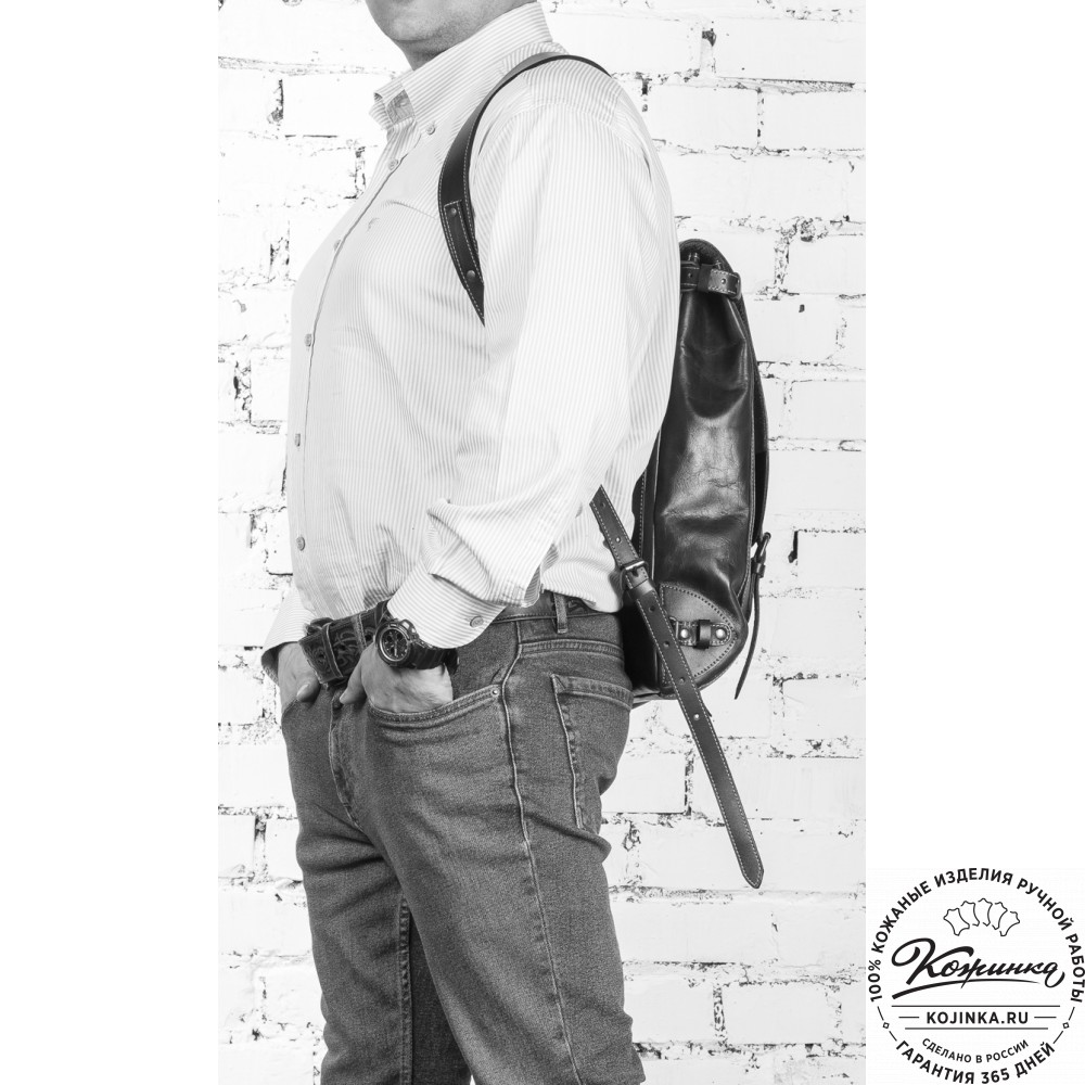 Кожаный рюкзак "Рафаэль" (чёрный)